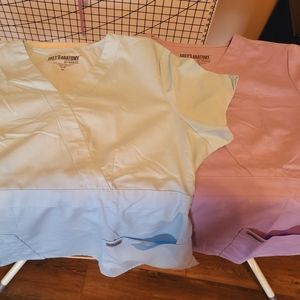 Lot of 2 Gray's Anatomy Scrubs XL Petite